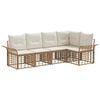 vidaXL Udend&oslash;rs sofagruppe 5 pcs Naturlig og Creme Hvid Polyester