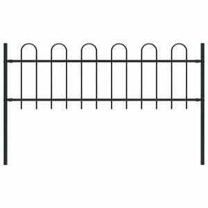 vidaXL havehegn BOXTEL med b&oslash;jetop st&aring;l 181x60 cm sort