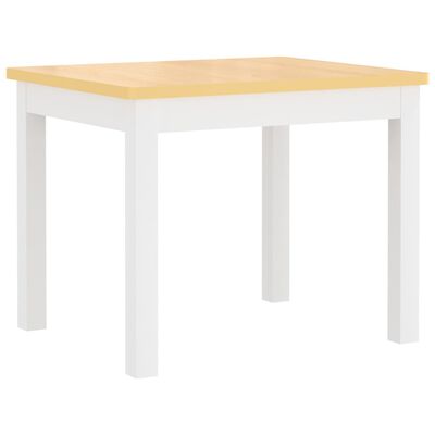 vidaXL bord- og stolesæt til børn 4 dele MDF hvid og beige