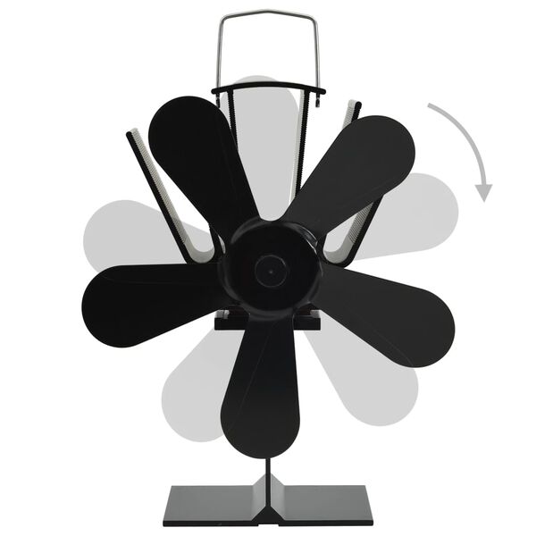 vidaXL varmedrevet ovnventilator 5 blade sort
