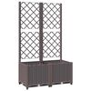 vidaXL plantekasse med espalier 80x40x136 cm PP brun