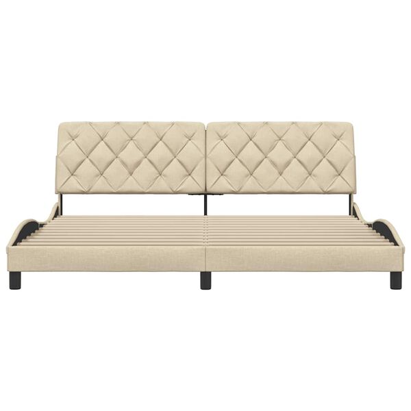 vidaXL sengeramme uden madras 200x200 cm stof cremefarvet