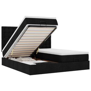vidaXL osmannisk sengeramme med madrasser 160x200 cm stof sort