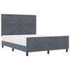 vidaXL Box spring seng med hovedg&aelig;rde M&oslash;rkegr&aring; 160 x 200 cm Fl&oslash;jl