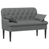 vidaXL L&aelig;nestol med knap tufting M&oslash;rkegr&aring; 111 x 68 x 80 cm Stof