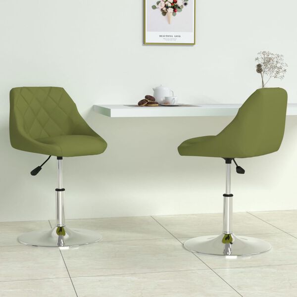 vidaXL drejelige spisebordsstole 2 stk. fl&oslash;jl lysegr&oslash;n