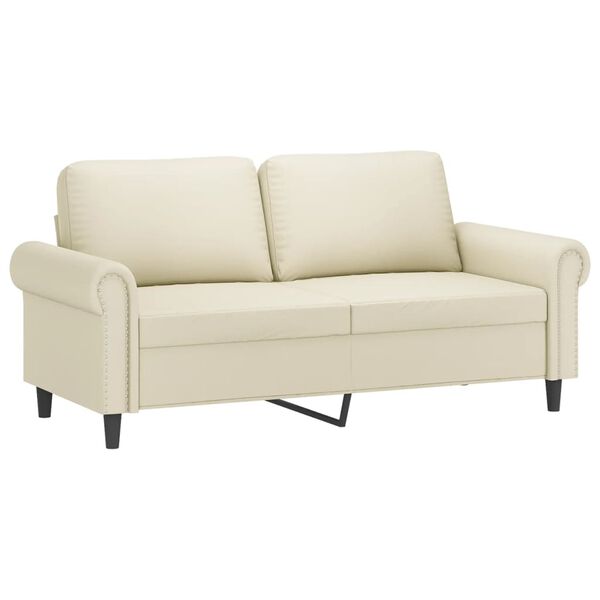 vidaXL 2-personers sofa 140 cm kunstl&aelig;der cremefarvet