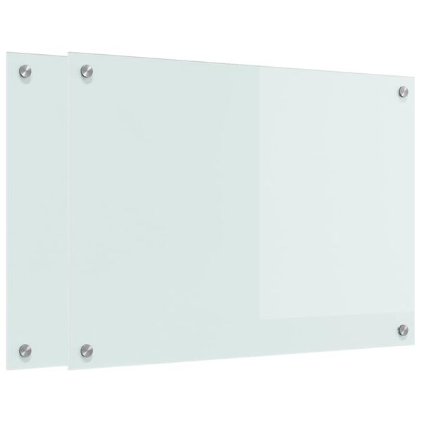 vidaXL Køkken bagvæg Hvid 70 x 50 cm hærdet glas