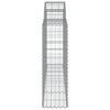 vidaXL buede gabionkurve 10 stk. 200x30x100/120 cm galvaniseret jern
