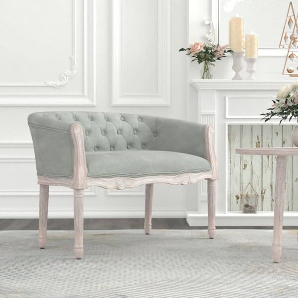 vidaXL b&aelig;nk 98x56x69 cm velour m&oslash;rkegr&aring;