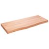 vidaXL bordplade til badev&aelig;relse 100x40x(2-6) cm massivt tr&aelig; lysebrun