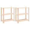 vidaXL reoler 2 stk. 3 hylder 80x38x90 cm massivt fyrretr&aelig; 150 kg