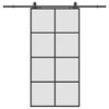 vidaXL skyded&oslash;r med hardwares&aelig;t 102,5x205 cm ESG glas sort