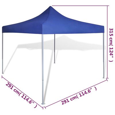 vidaXL foldbart telt blå 3 x 3 m