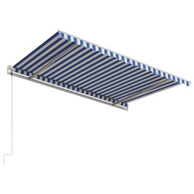 vidaXL automatisk foldemarkise 400 x 300 cm blå og hvid