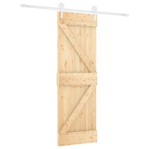 vidaXL Skyded&oslash;r Natur og hvid 70 x 210 cm Massivt Fyrretr&aelig;