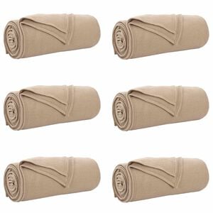 vidaXL Kastet&aelig;pper 6 stk. Camel 170 x 130 cm 1.97 kg Fleece