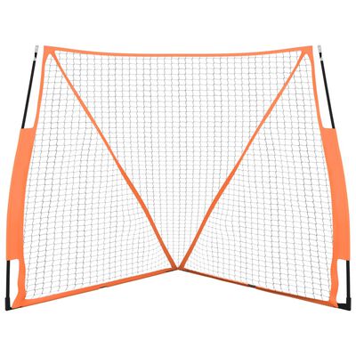 vidaXL bærbart baseballnet 183x182x183 cm polyester stål sort orange
