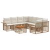vidaXL Udend&oslash;rs sofagruppe 9 stk. Naturlig og Creme Hvid polyrattan