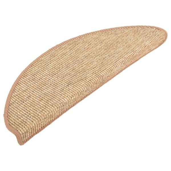 vidaXL trappemåtter 15 stk. 65x21x4 cm lysebrune halvrunde store