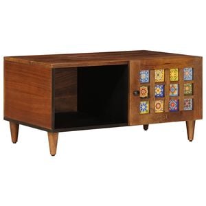 vidaXL Sofabord Brun 80 x 50 x 40 cm Massivt mangotr&aelig;