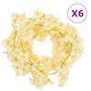 vidaXL blomsterguirlander 6 stk. 180 cm champagnefarvet