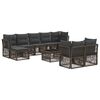 vidaXL Havesofa S&aelig;t 10 stk. Gr&aring; polyrattan