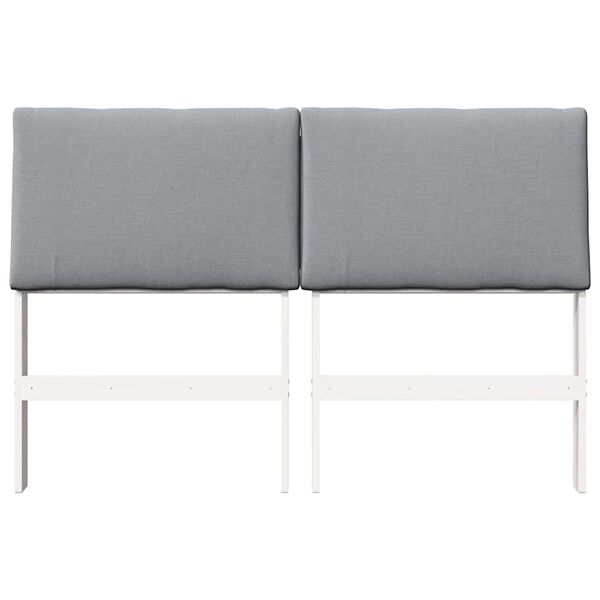 vidaXL Polstret sengegavl Lysegrå 160 cm Massiv fyrretræ