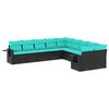 vidaXL havesofas&aelig;t med 10 hynder sort polyrattan