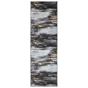vidaXL T&aelig;ppe Runner LESAKA Sort og Guld 50 x 100 cm Diamantvelour
