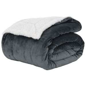 vidaXL T&aelig;ppe M&oslash;rkegr&aring; 220 x 240 cm 2.67 kg Fleece
