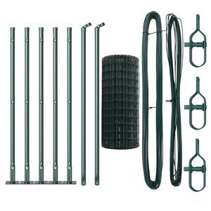 vidaXL Hegn med post Gr&oslash;n 0,4 x 10 m St&aring;l og PVC