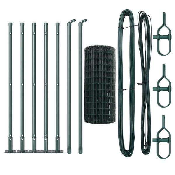 vidaXL Hegn med post Gr&oslash;n 0,4 x 10 m St&aring;l og PVC