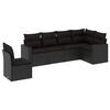 vidaXL sofas&aelig;t til haven 6 dele med hynder polyrattan sort