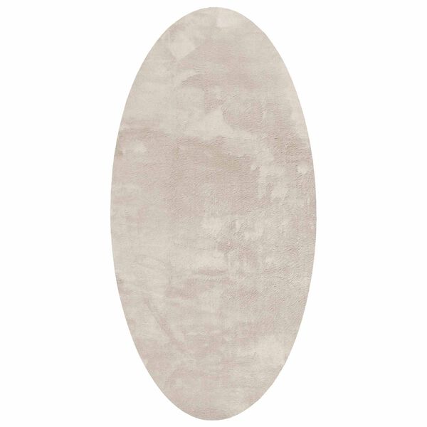 vidaXL Omr&aring;det&aelig;pper Oval HUARTE Beige 80 x 150 cm 100% polyester