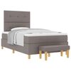 vidaXL Box spring seng med hovedg&aelig;rde Gr&aring;brun 120 x 200 cm Stof