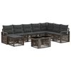 vidaXL Havesofa S&aelig;t 9 stk. Gr&aring; og M&oslash;rkegr&aring; polyrattan