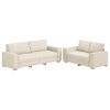 vidaXL Sofa 2 pcs Beige 220 x 80 x 84 cm Linned-blandet stof