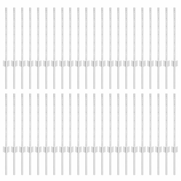 vidaXL Hegnssøjler 44 pcs Sølv 100 cm Stål