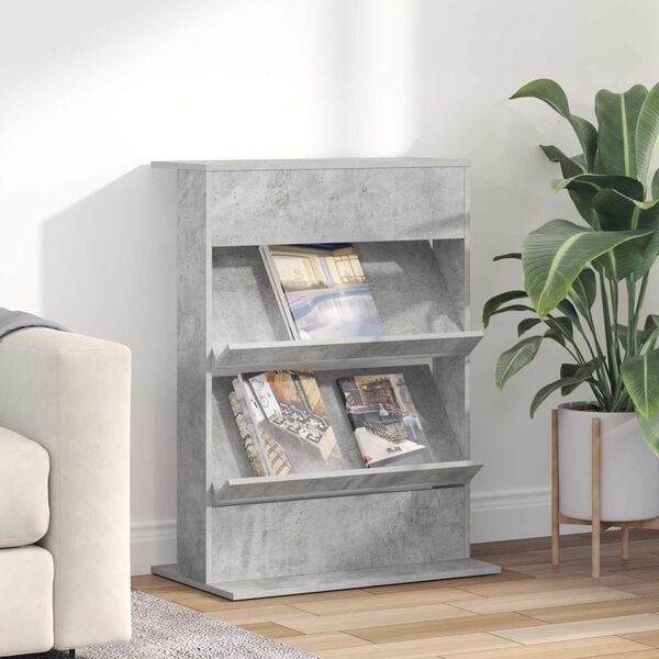 vidaXL Magasin Rack Beton Gr&aring; 70 x 41 x 96 cm Konstrueret tr&aelig;