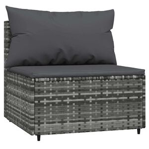 vidaXL midtermodul til havesofa med hynde polyrattan gr&aring;