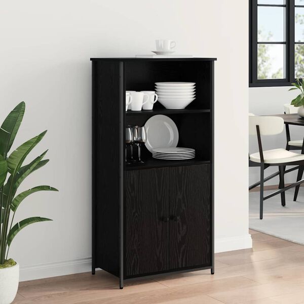 vidaXL Highboard Sort eg 62 x 36 x 121,5 cm Konstrueret tr&aelig;