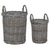 vidaXL Planter Kurv med opbevaring 2 pcs Gr&aring; Kubu rattan