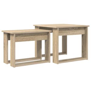 vidaXL Kaffebord S&aelig;t 2 stk. Sonoma eg 50 x 52 x 42 cm Konstrueret tr&aelig;