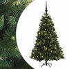 vidaXL Kunstigt juletr&aelig; med julekugle 120 cm 150 LED'er Varm hvid
