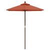 vidaXL haveparasol med træstang 196x231 cm terrakotta