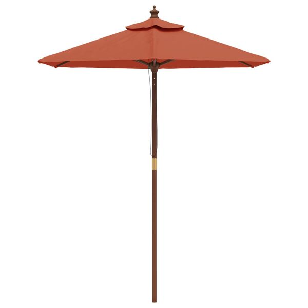 vidaXL haveparasol med træstang 196x231 cm terrakotta