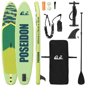 vidaXL Oppustelig Stand Up Paddle Board POSEIDON 305 x 76 x 15 cm Gr&oslash;n