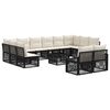 vidaXL Havesofa S&aelig;t 13 stk. Sort polyrattan