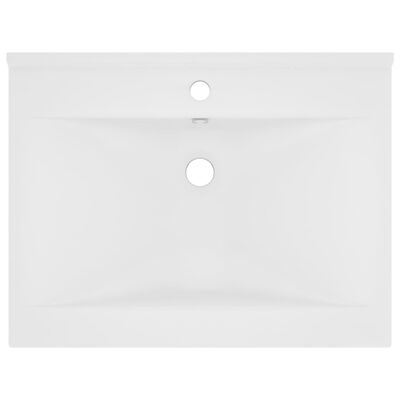 vidaXL luksuriøs håndvask med vandhanehul 60x46 cm keramisk mat hvid